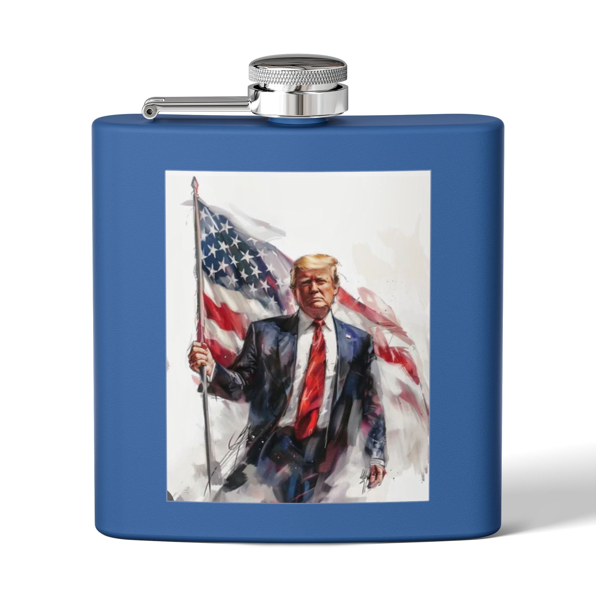 Patriotic Stainless Steel Flask, 6oz | Ideal Gift for Veterans, Engagements, Parties, Outdoors, Sports Events | Unique Travel Accessories