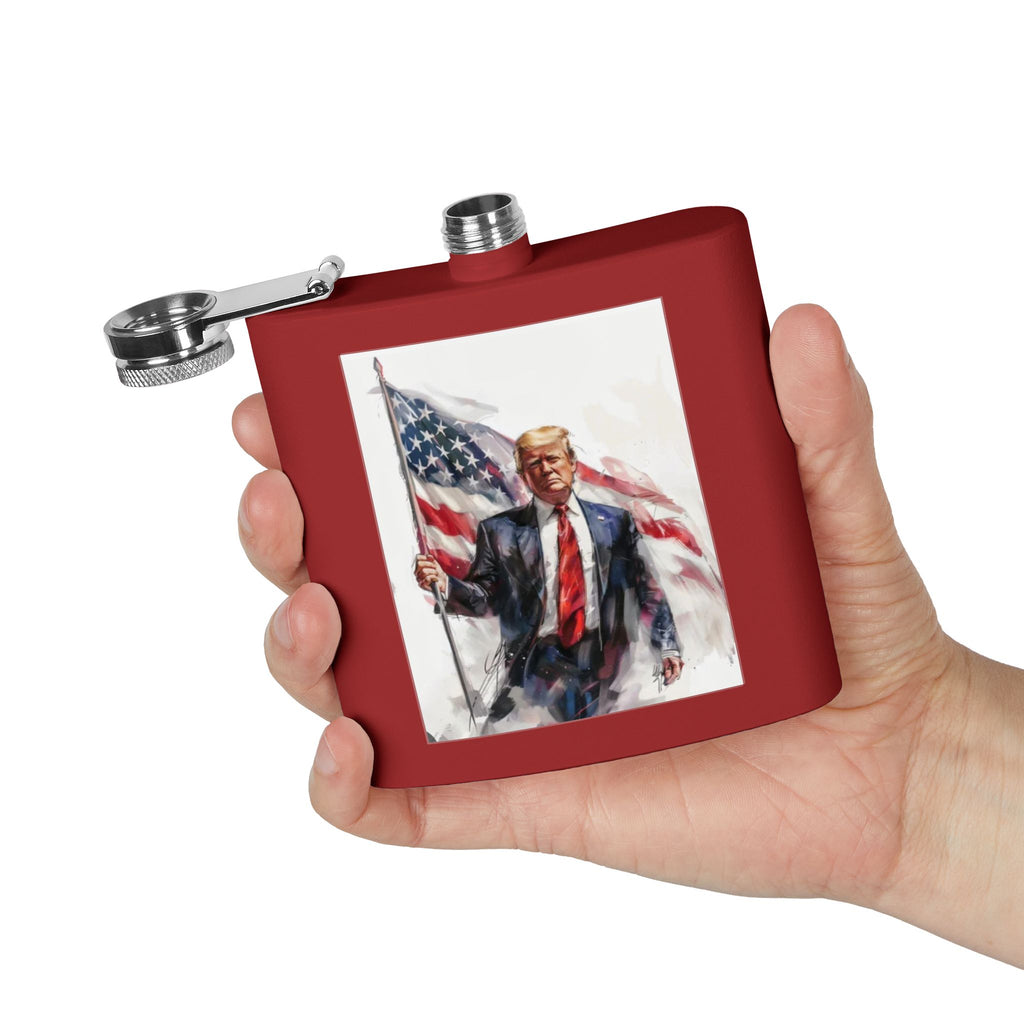 Patriotic Stainless Steel Flask, 6oz | Ideal Gift for Veterans, Engagements, Parties, Outdoors, Sports Events | Unique Travel Accessories