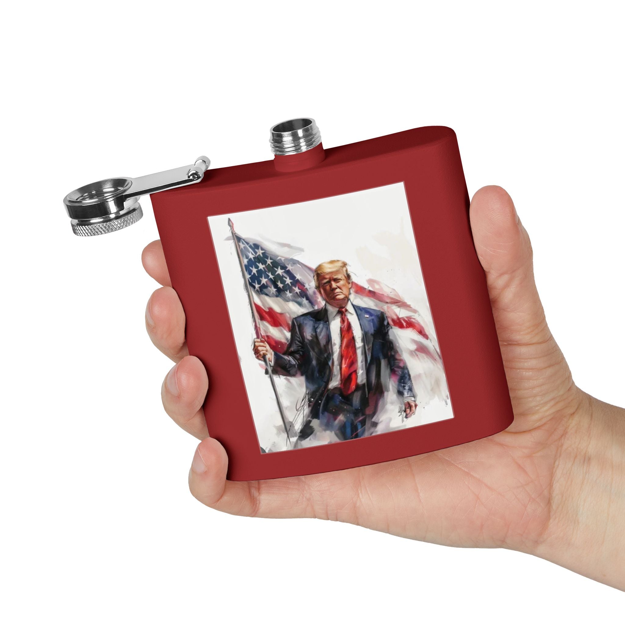 Patriotic Stainless Steel Flask, 6oz | Ideal Gift for Veterans, Engagements, Parties, Outdoors, Sports Events | Unique Travel Accessories