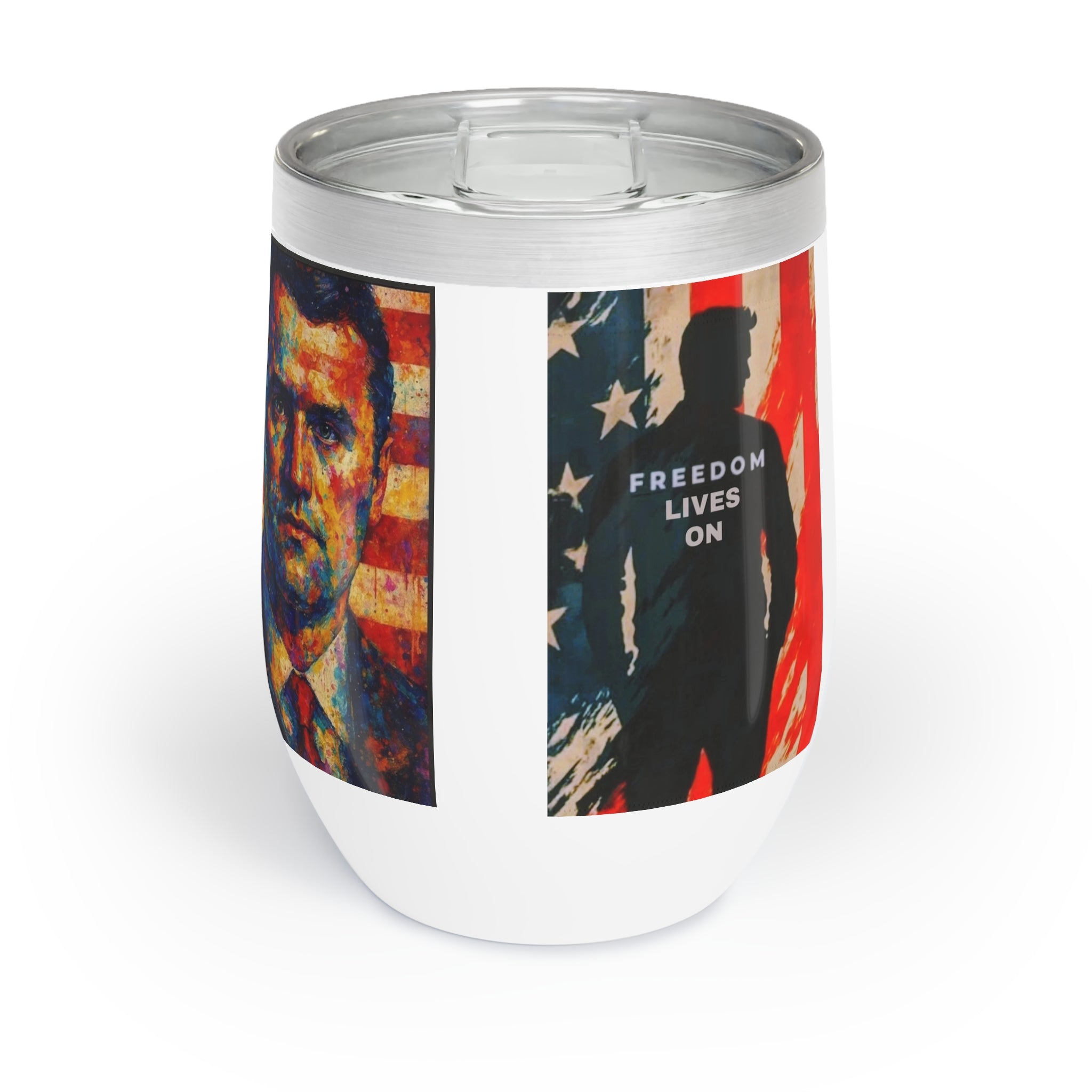 Freedom Lives On Wine Tumbler | Chill Drinkware for Celebrations, Gifts for Wine Lovers, Patriotic Decor