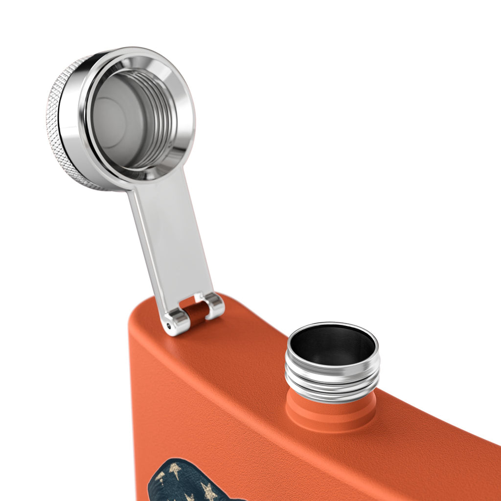 Patriotic Elephant Flask, 6oz Stainless Steel Hip Flask, USA Elephant Design, Gift for Dad, Camping, Tailgating, Memorial Day