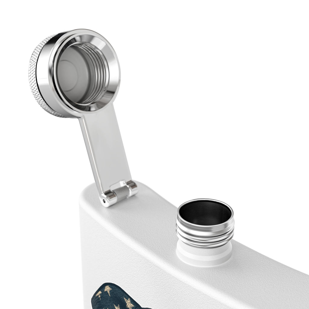 Patriotic Elephant Flask, 6oz Stainless Steel Hip Flask, USA Elephant Design, Gift for Dad, Camping, Tailgating, Memorial Day