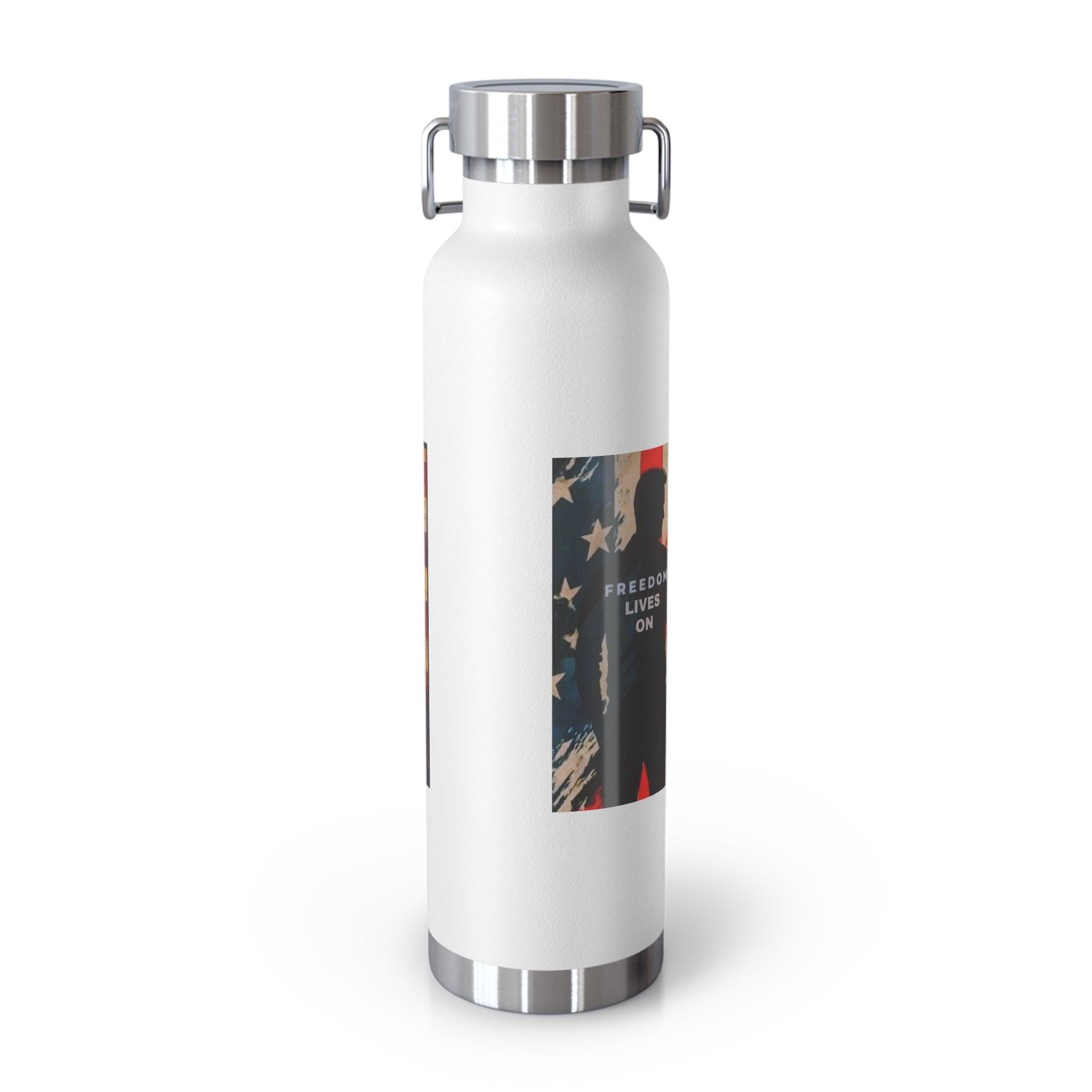 Freedom Lives On Copper Vacuum Insulated Bottle, 22oz, Travel Mug, Sports Bottle, Drinkware, Unique Gift, Eco-Friendly Water Bottle