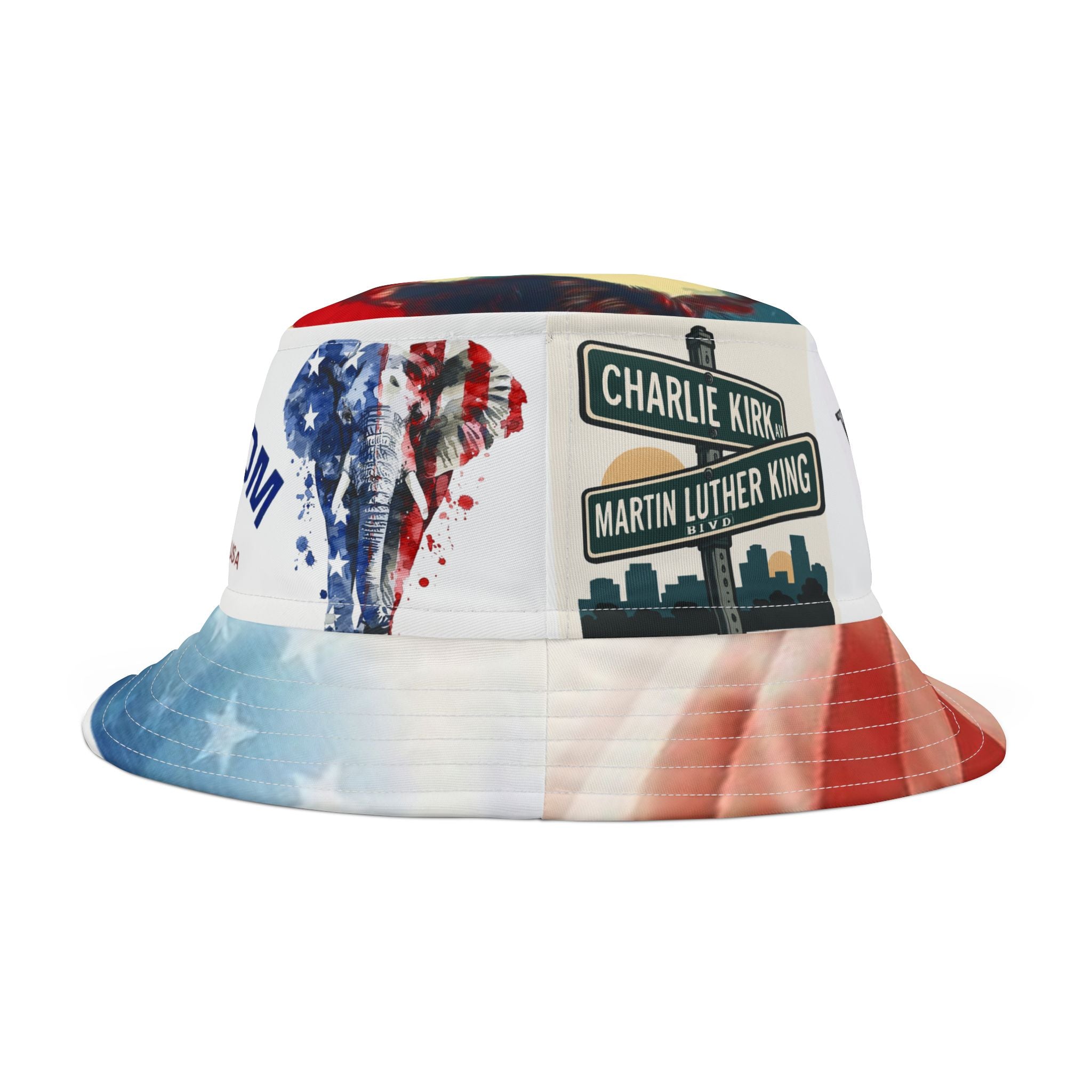 Patriotic Bucket Hat, Unisex Sun Hat, Independence Day Accessory, Summer Festival Gear, Gift for Activists