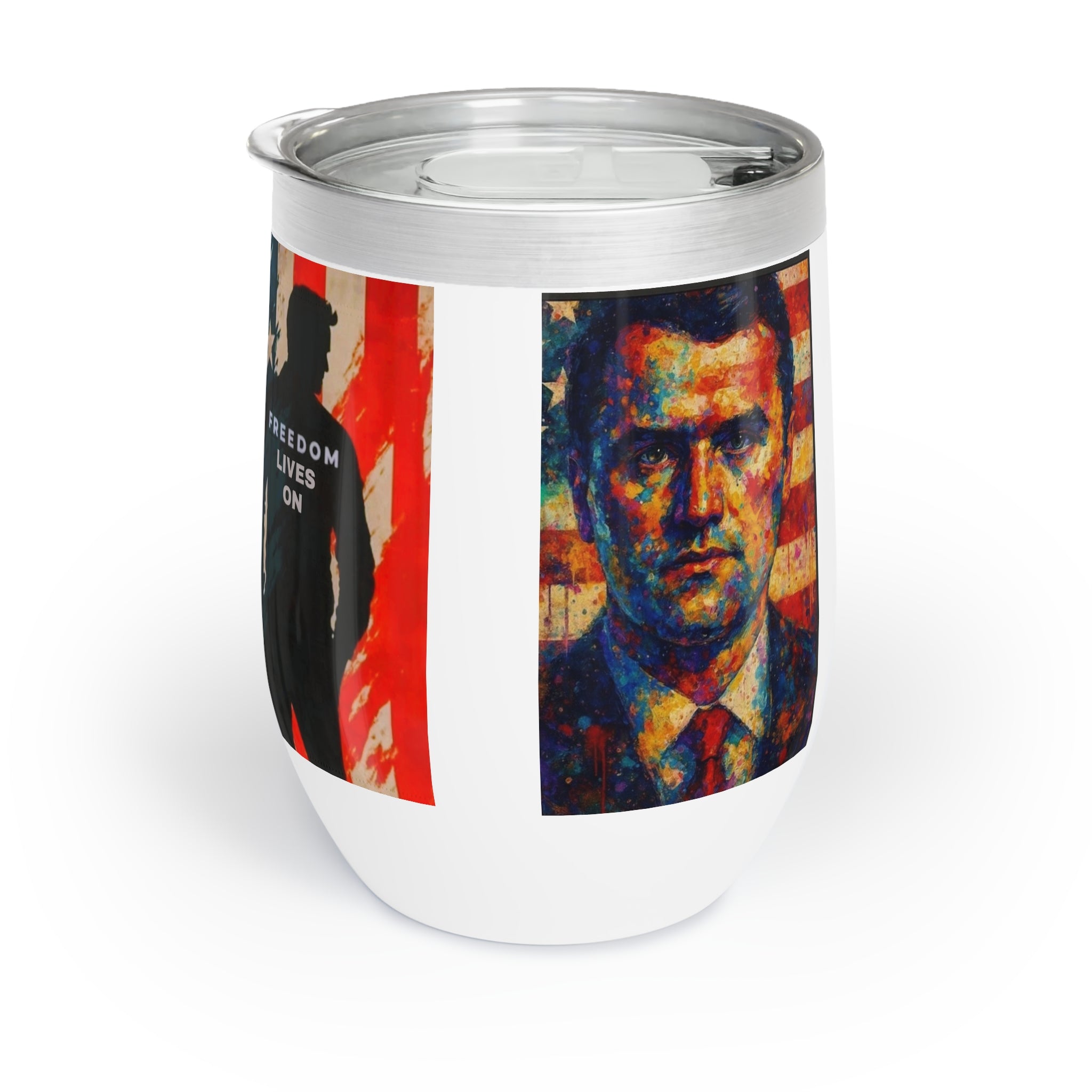 Freedom Lives On Wine Tumbler | Chill Drinkware for Celebrations, Gifts for Wine Lovers, Patriotic Decor
