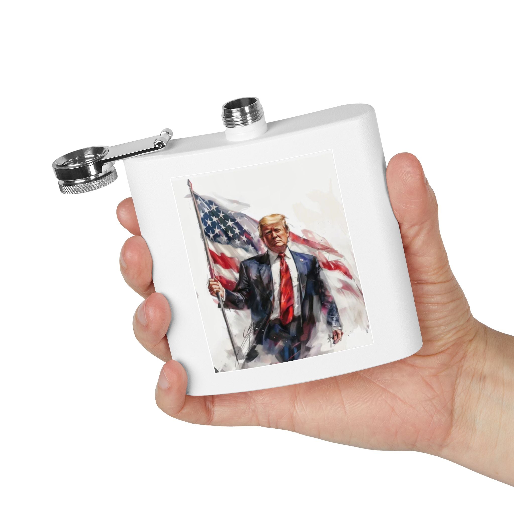 Patriotic Stainless Steel Flask, 6oz | Ideal Gift for Veterans, Engagements, Parties, Outdoors, Sports Events | Unique Travel Accessories