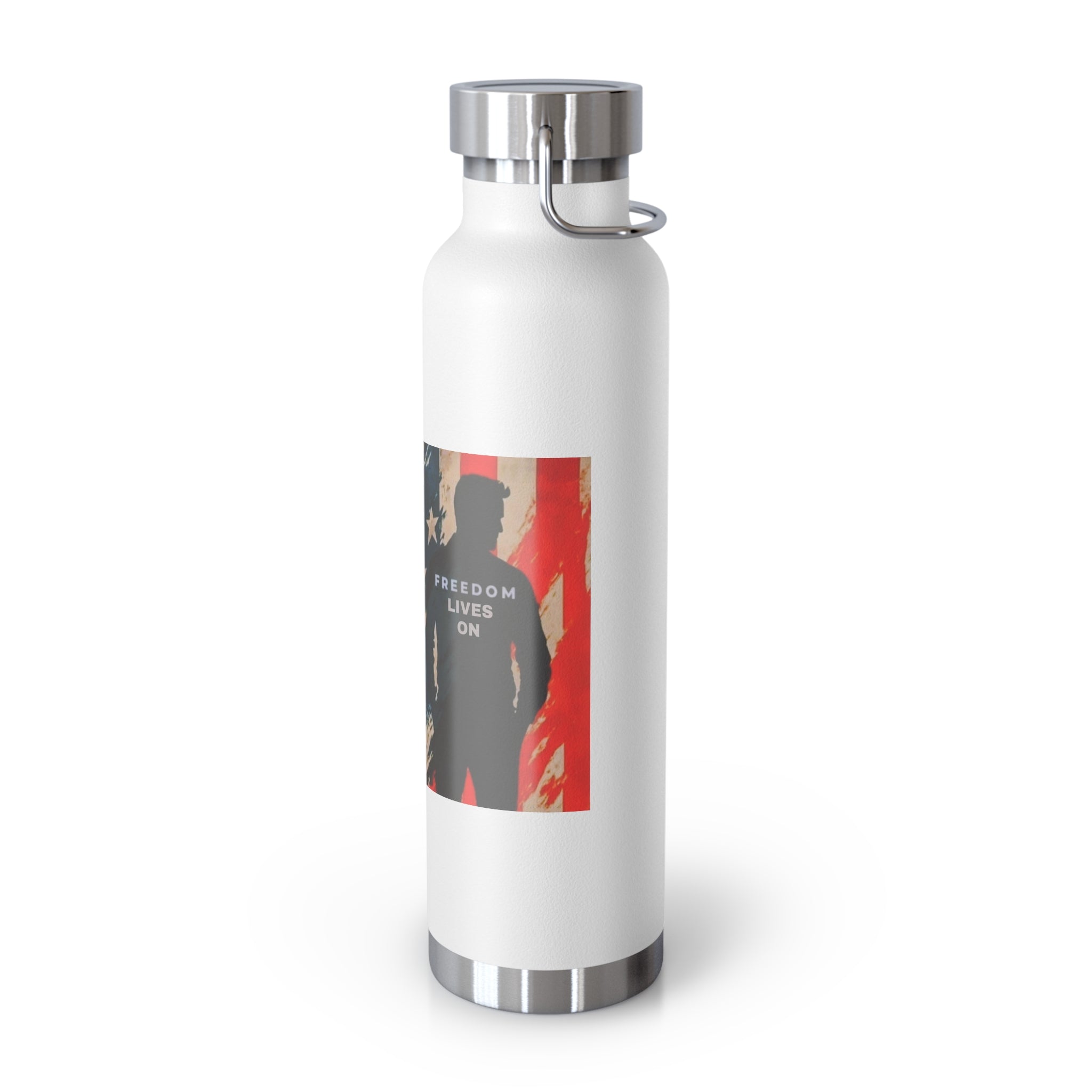 Freedom Lives On Copper Vacuum Insulated Bottle, 22oz, Travel Mug, Sports Bottle, Drinkware, Unique Gift, Eco-Friendly Water Bottle