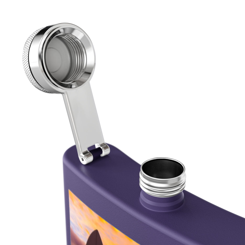 Surf Sunset Stainless Steel Flask, 6oz | Perfect Gift for Beach Lovers, Travel, BBQs, Parties, and Outdoor Adventures