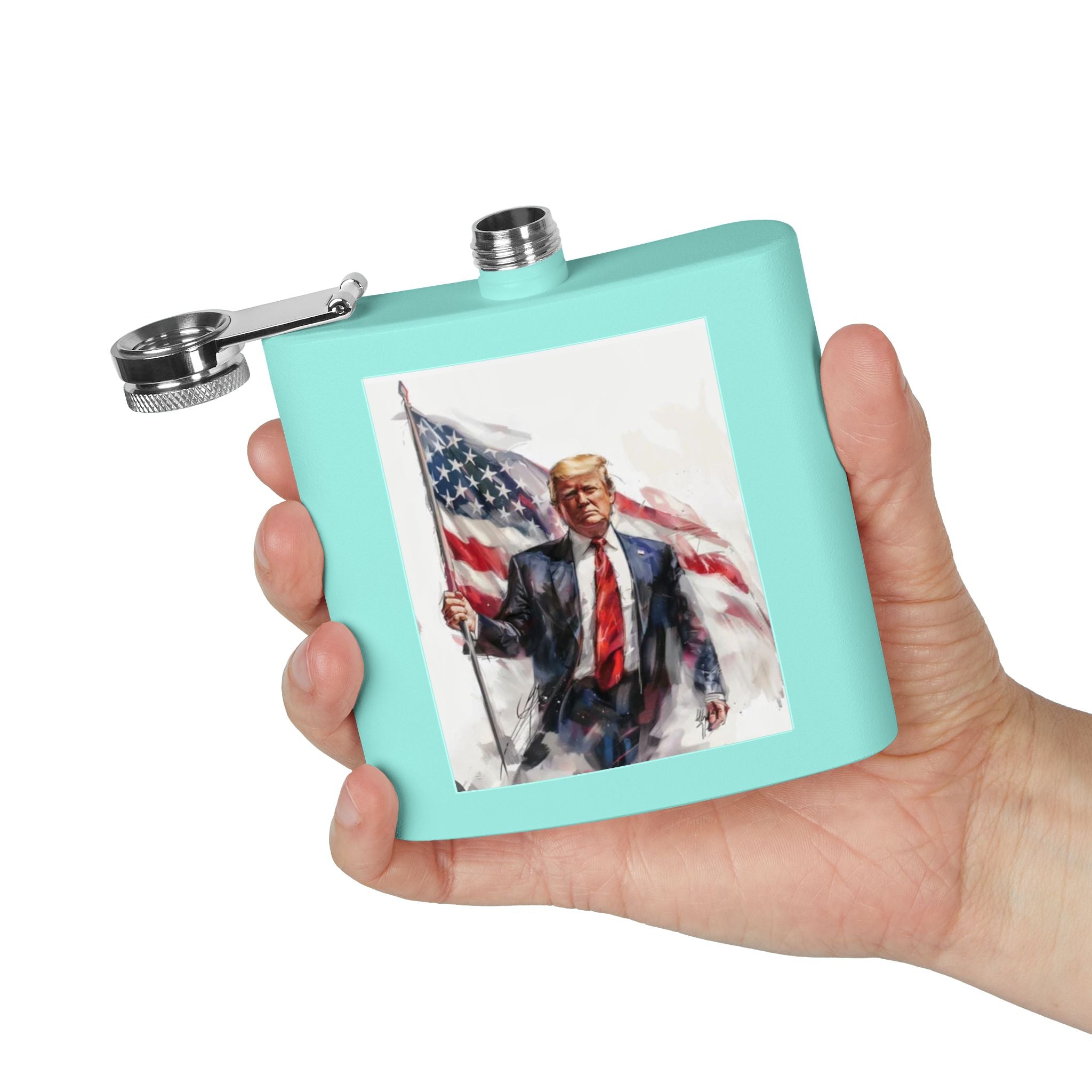 Patriotic Stainless Steel Flask, 6oz | Ideal Gift for Veterans, Engagements, Parties, Outdoors, Sports Events | Unique Travel Accessories