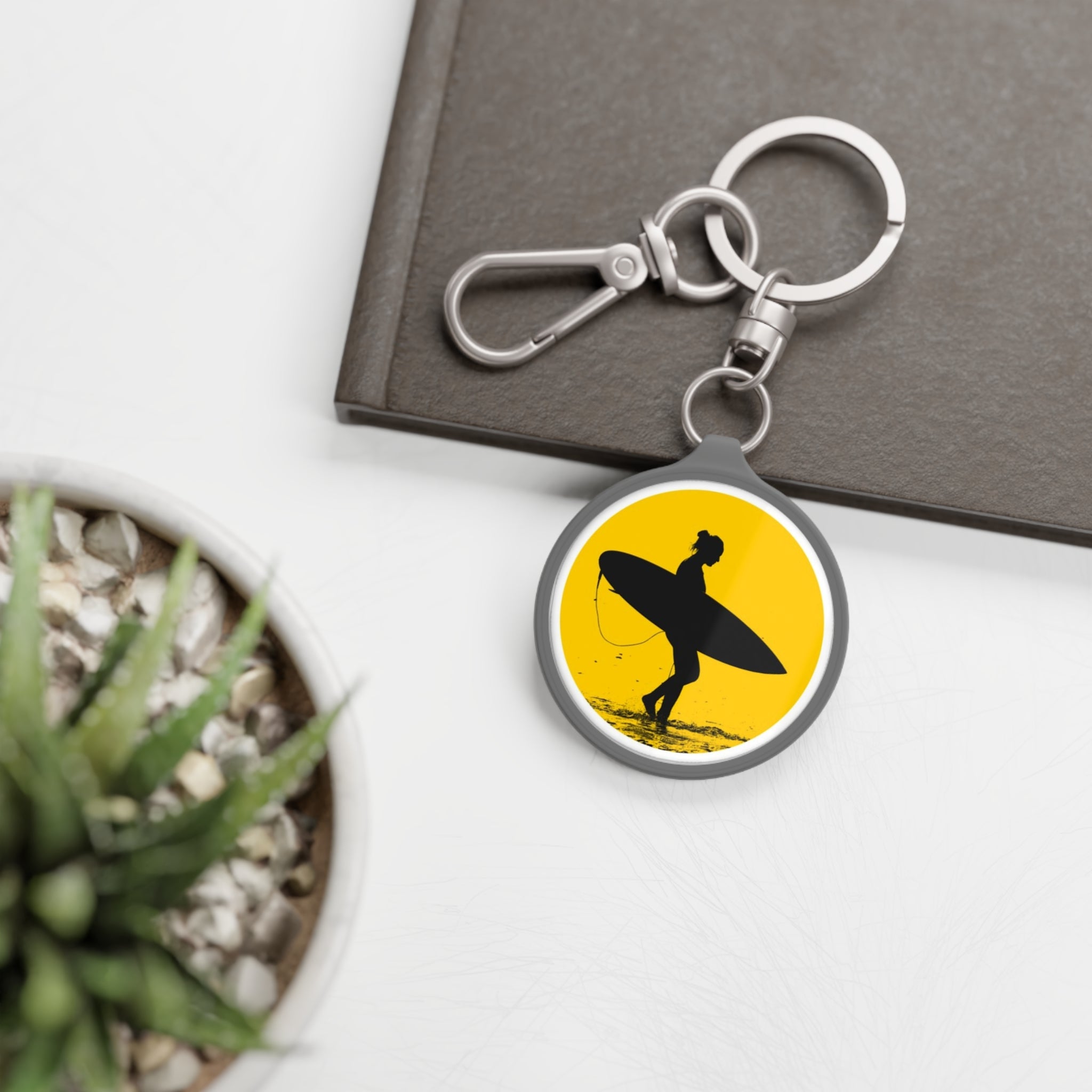 Surfing Adventure Keyring Tag - Perfect for Beach Lovers, Surfers, Coastal Decor, Stocking Stuffers, Personalized Gift