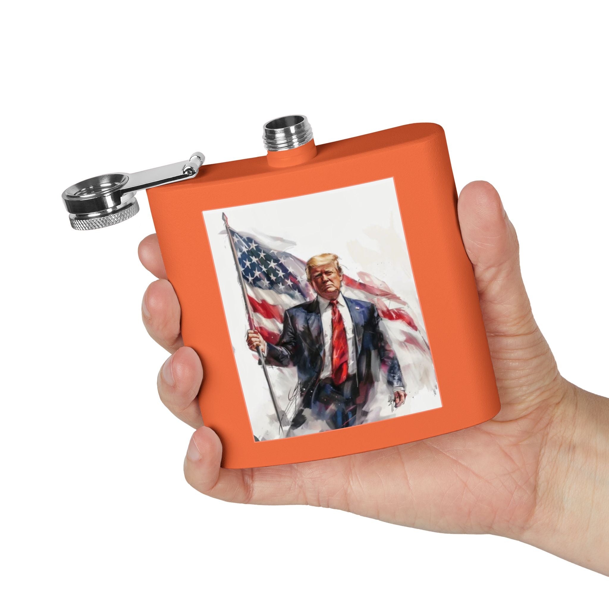 Patriotic Stainless Steel Flask, 6oz | Ideal Gift for Veterans, Engagements, Parties, Outdoors, Sports Events | Unique Travel Accessories