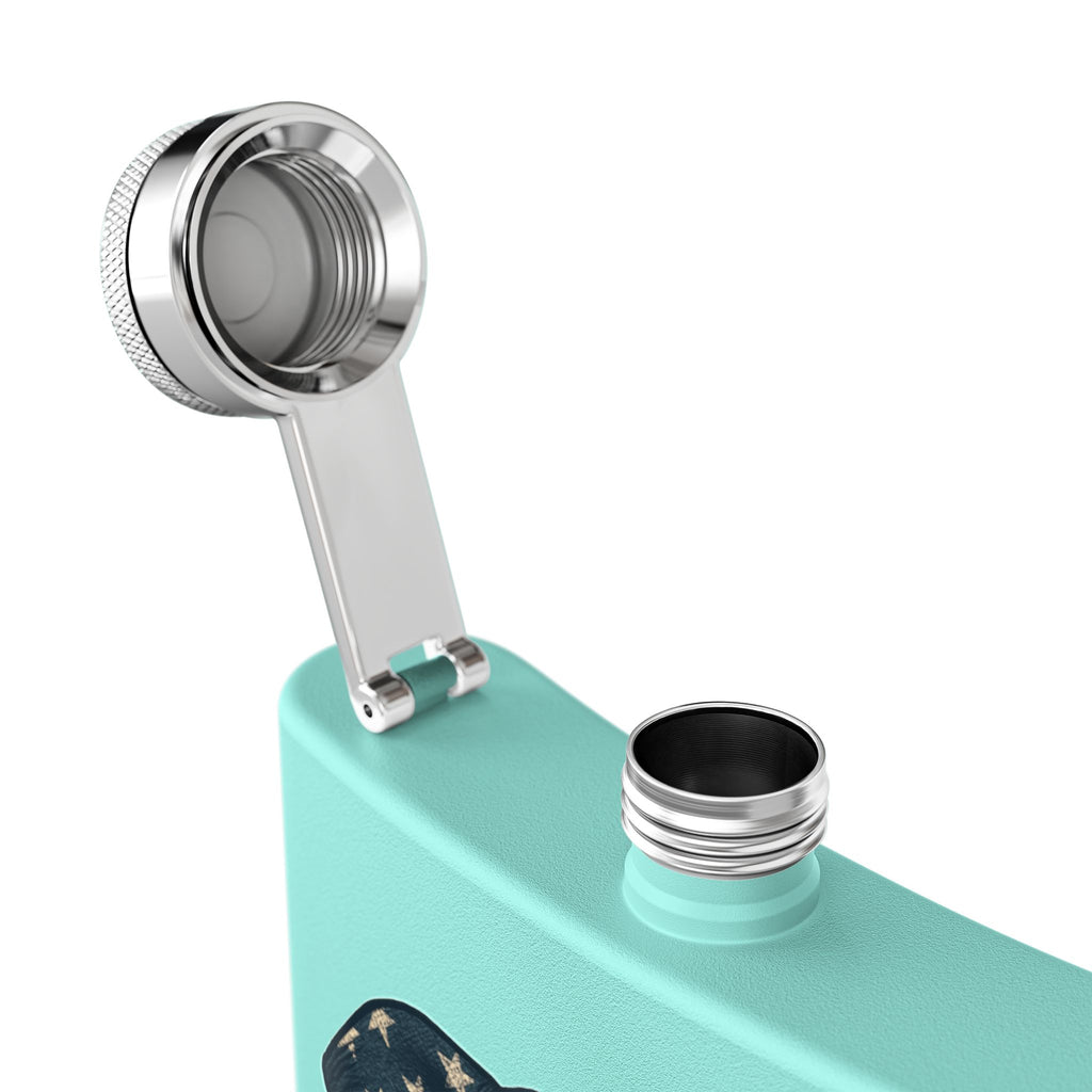 Patriotic Elephant Flask, 6oz Stainless Steel Hip Flask, USA Elephant Design, Gift for Dad, Camping, Tailgating, Memorial Day