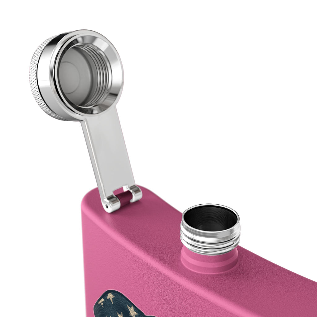 Patriotic Elephant Flask, 6oz Stainless Steel Hip Flask, USA Elephant Design, Gift for Dad, Camping, Tailgating, Memorial Day