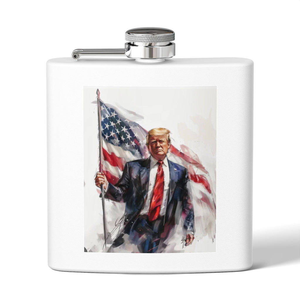 Patriotic Stainless Steel Flask, 6oz | Ideal Gift for Veterans, Engagements, Parties, Outdoors, Sports Events | Unique Travel Accessories