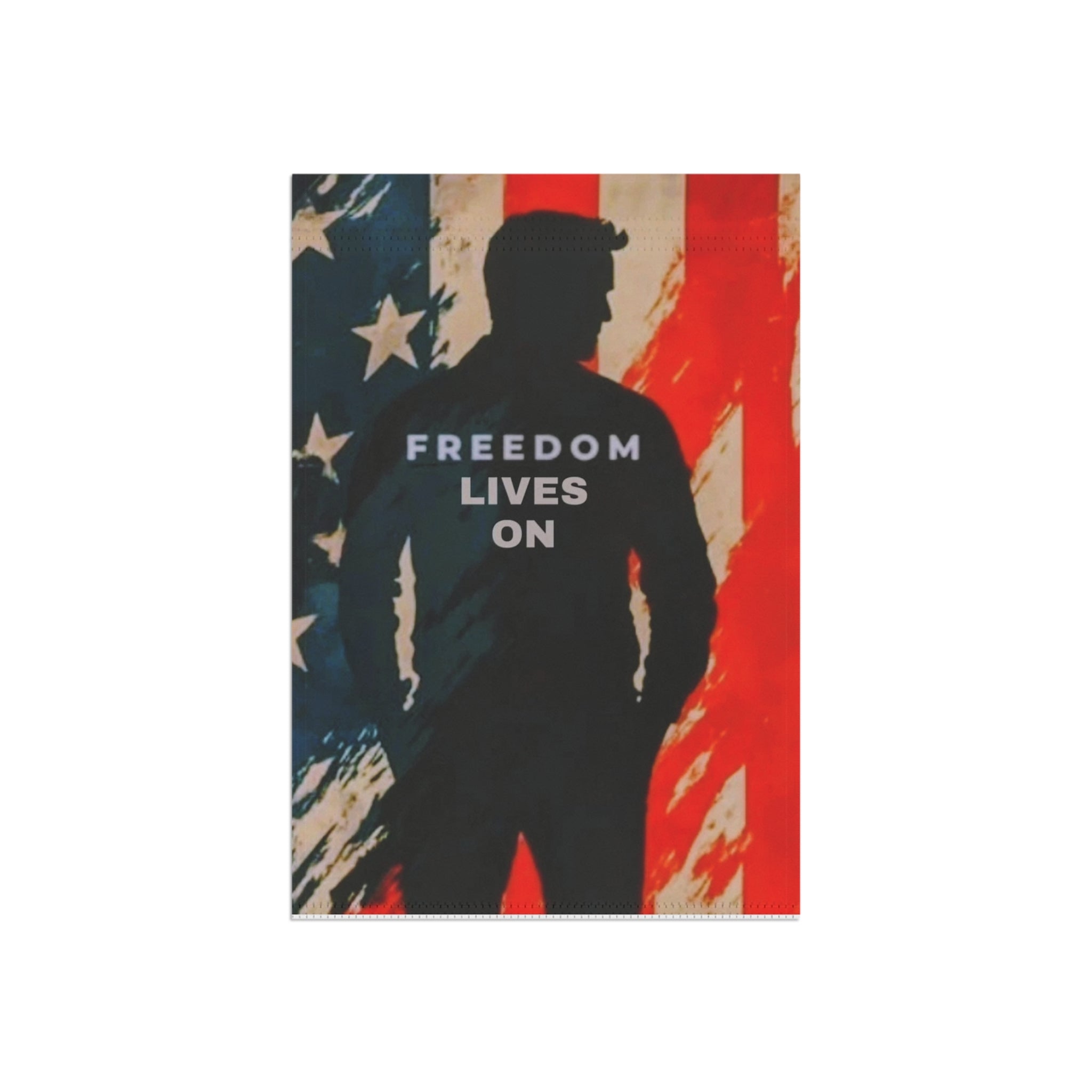 Patriotic Garden Banner, Outdoor Decor, Freedom Lives On Flag, Garden Flag, Memorial Day Decoration, American Spirit Sign