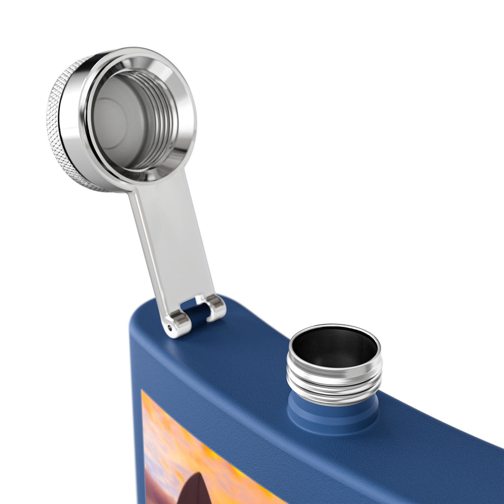 Surf Sunset Stainless Steel Flask, 6oz | Perfect Gift for Beach Lovers, Travel, BBQs, Parties, and Outdoor Adventures