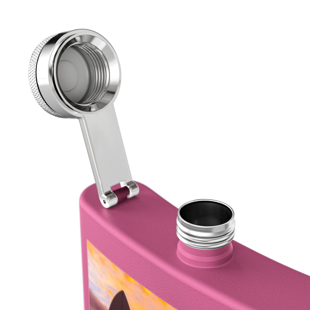 Surf Sunset Stainless Steel Flask, 6oz | Perfect Gift for Beach Lovers, Travel, BBQs, Parties, and Outdoor Adventures
