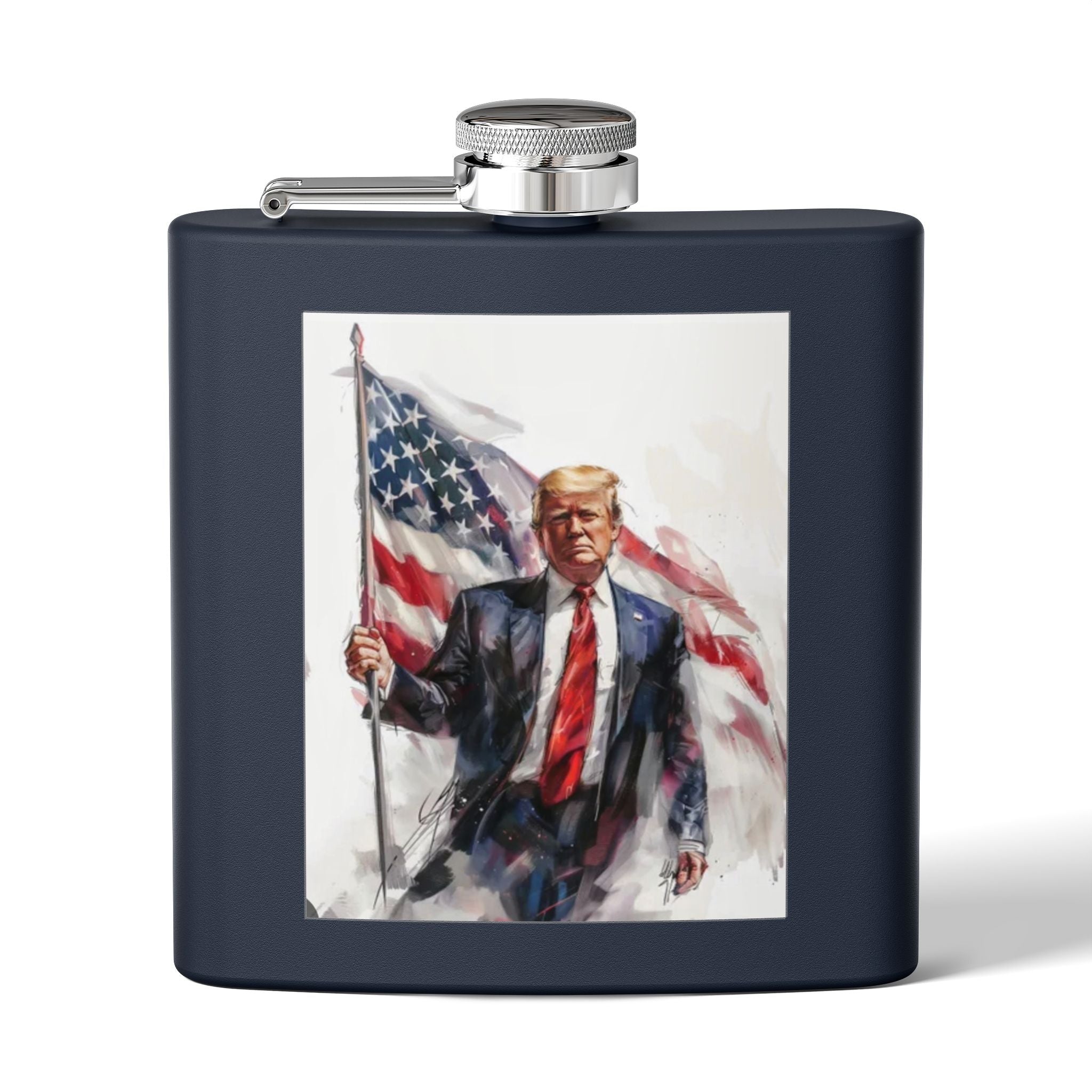 Patriotic Stainless Steel Flask, 6oz | Ideal Gift for Veterans, Engagements, Parties, Outdoors, Sports Events | Unique Travel Accessories