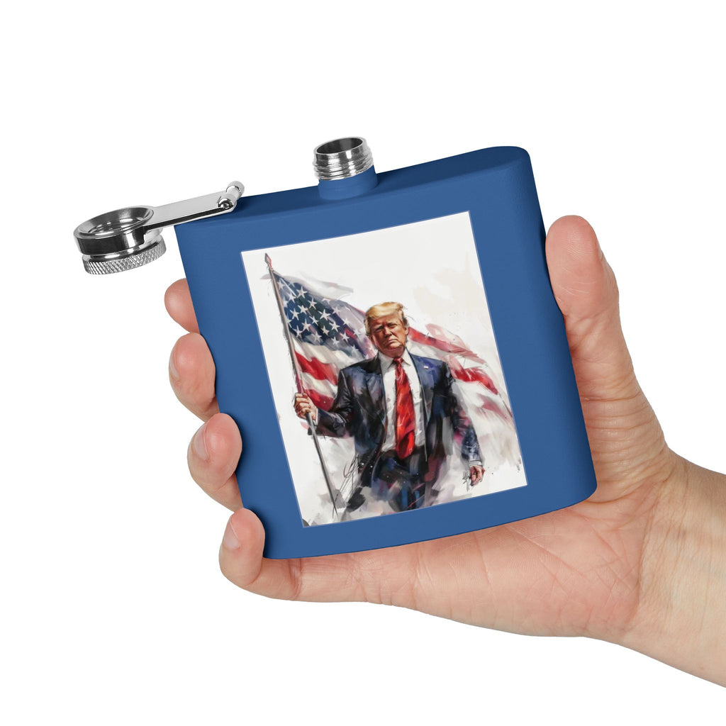 Patriotic Stainless Steel Flask, 6oz | Ideal Gift for Veterans, Engagements, Parties, Outdoors, Sports Events | Unique Travel Accessories
