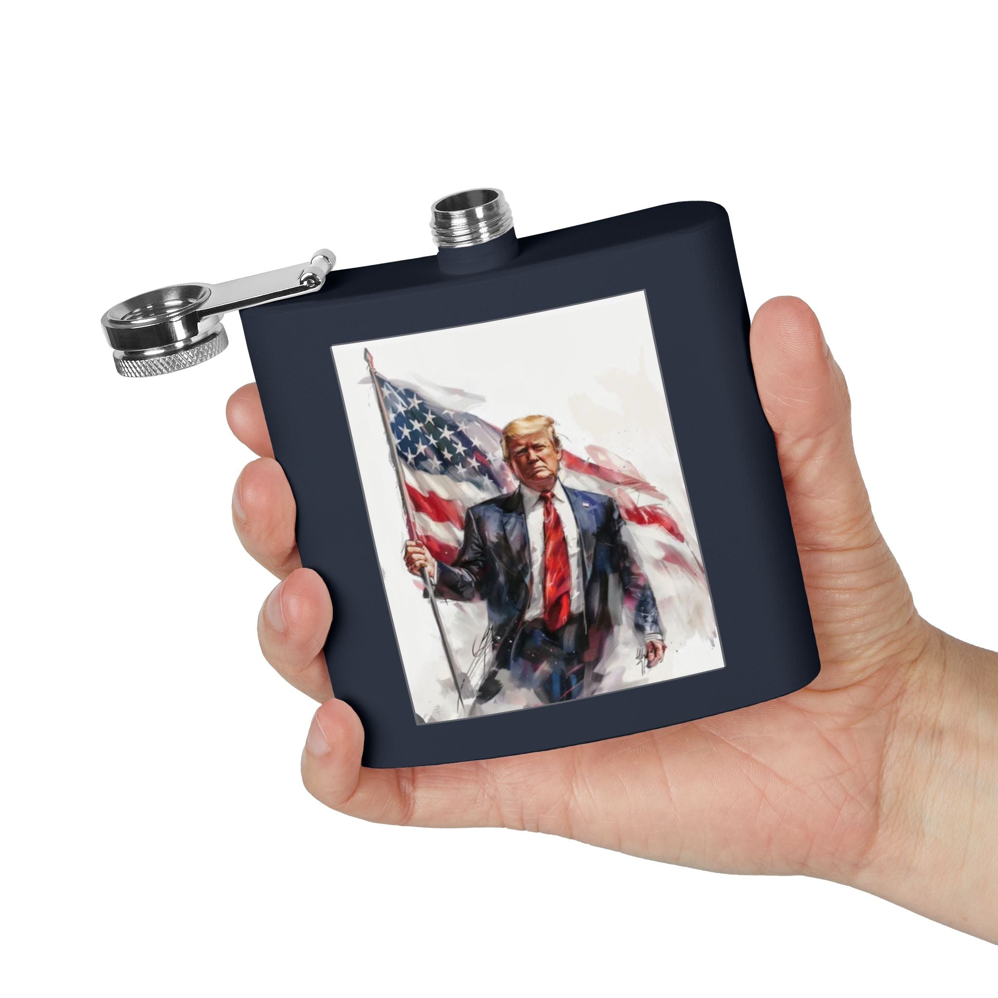 Patriotic Stainless Steel Flask, 6oz | Ideal Gift for Veterans, Engagements, Parties, Outdoors, Sports Events | Unique Travel Accessories