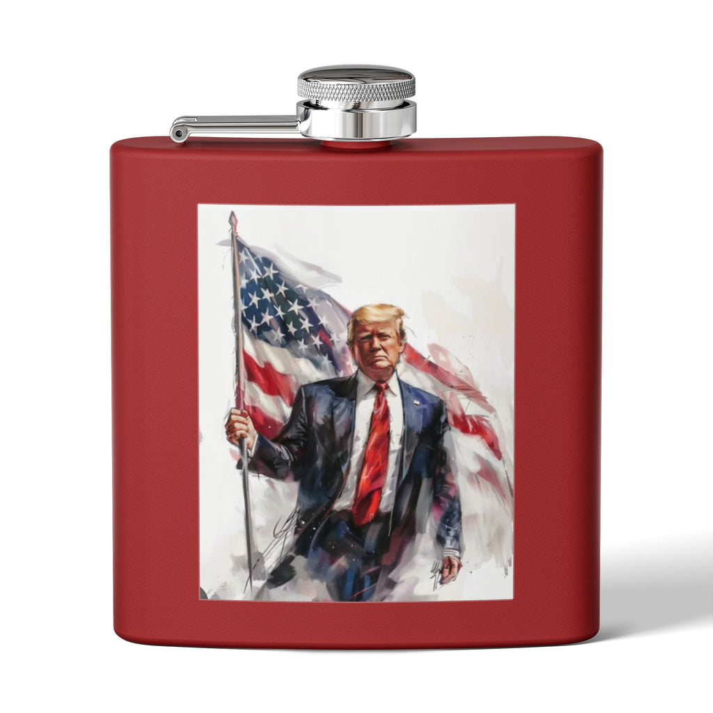 Patriotic Stainless Steel Flask, 6oz | Ideal Gift for Veterans, Engagements, Parties, Outdoors, Sports Events | Unique Travel Accessories