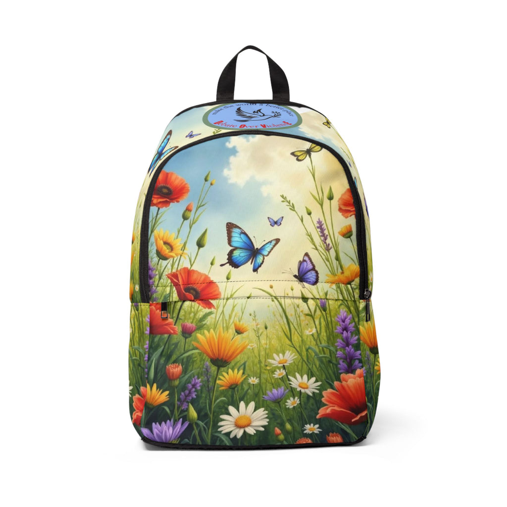 Butterfly Meadow Backpack — Floral Spring Field Print School Bag