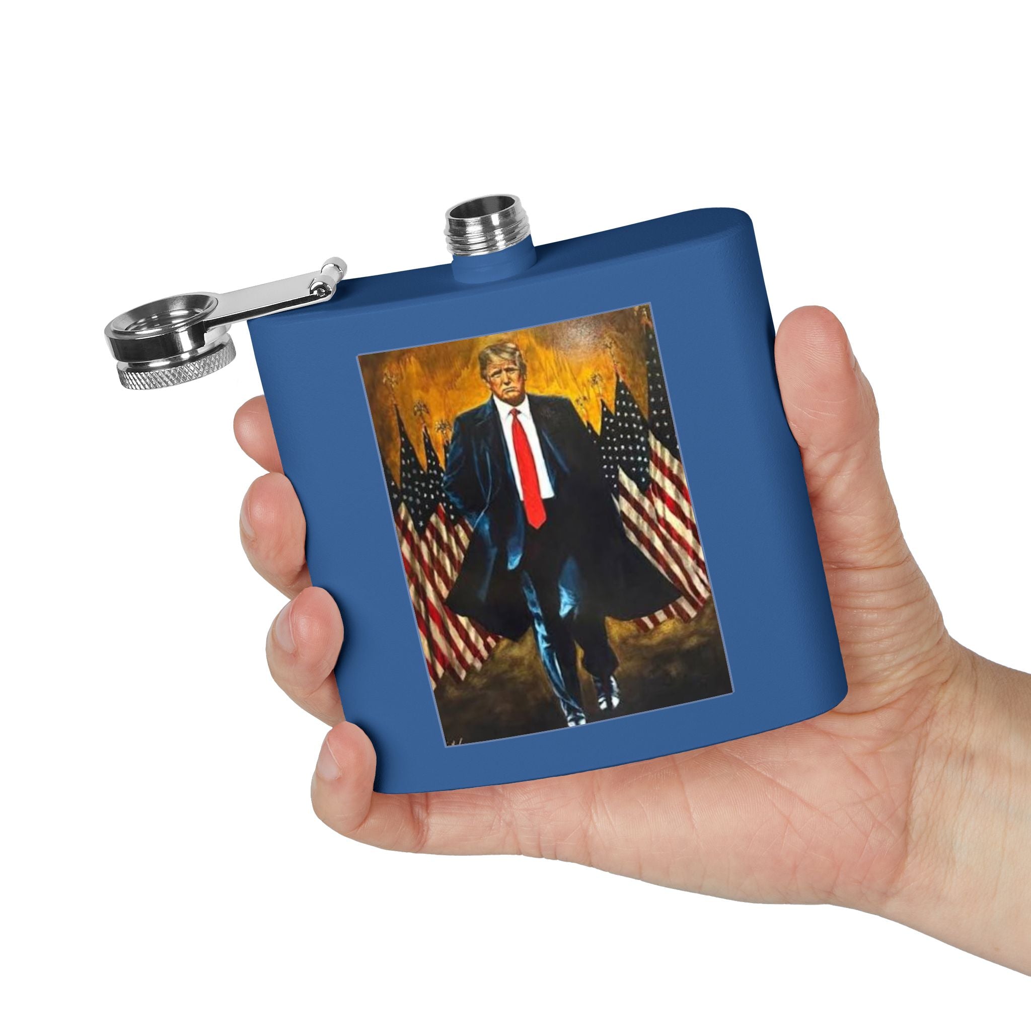 Patriotic Stainless Steel Flask for Celebrations, Unique Gift for Him, Customizable Travel Flask, Everyday Use Flask, Party Accessory