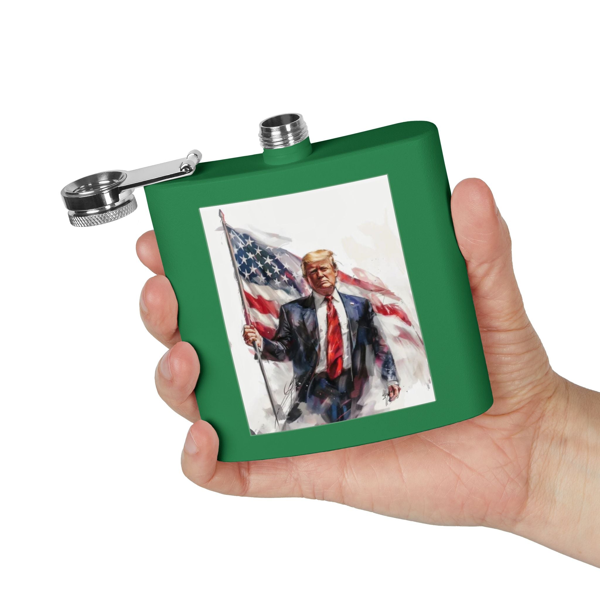 Patriotic Stainless Steel Flask, 6oz | Ideal Gift for Veterans, Engagements, Parties, Outdoors, Sports Events | Unique Travel Accessories