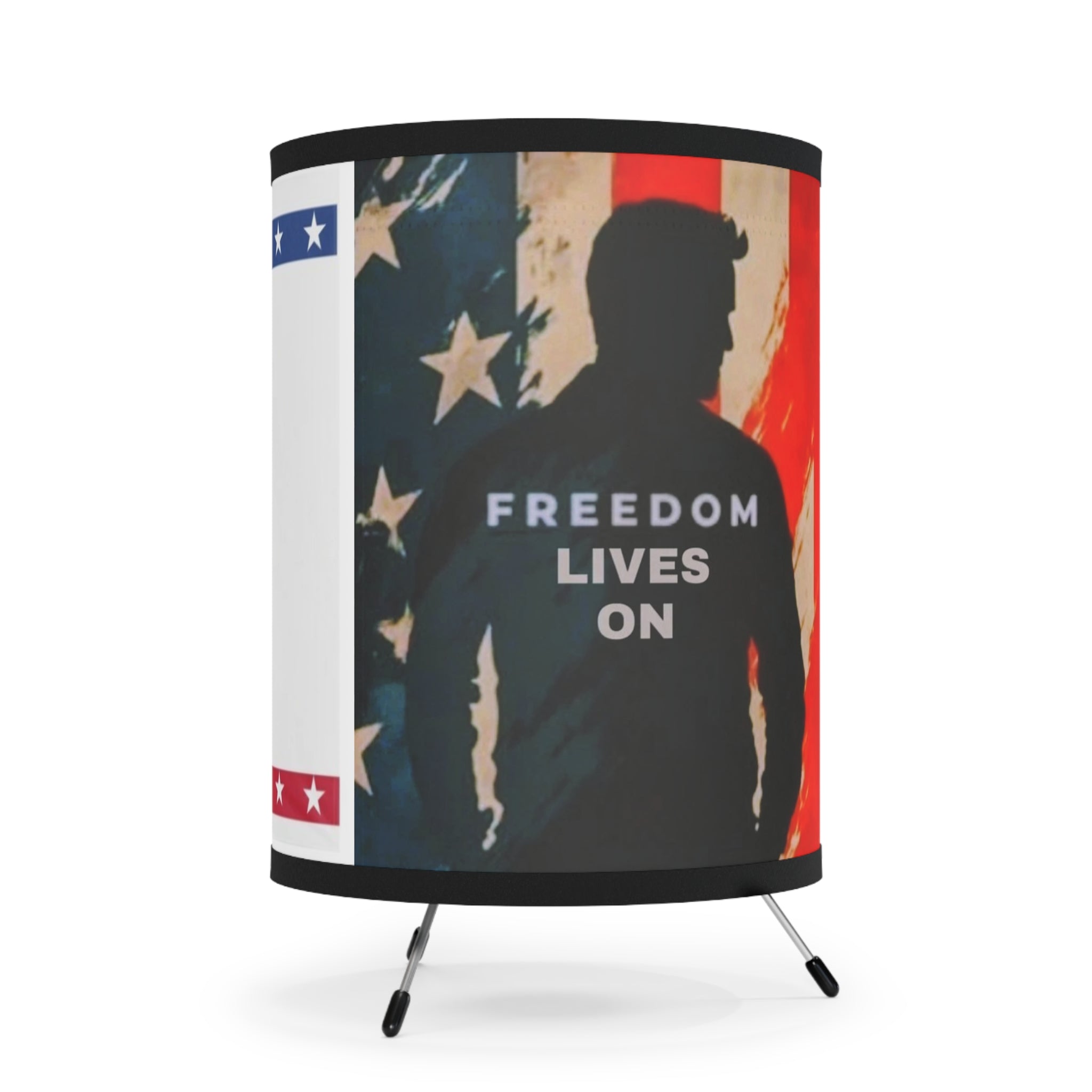 Patriotic Tripod Lamp, American Home Decor, USA Theme Lighting, Ideal Gift for Holidays, Stylish Shade Design