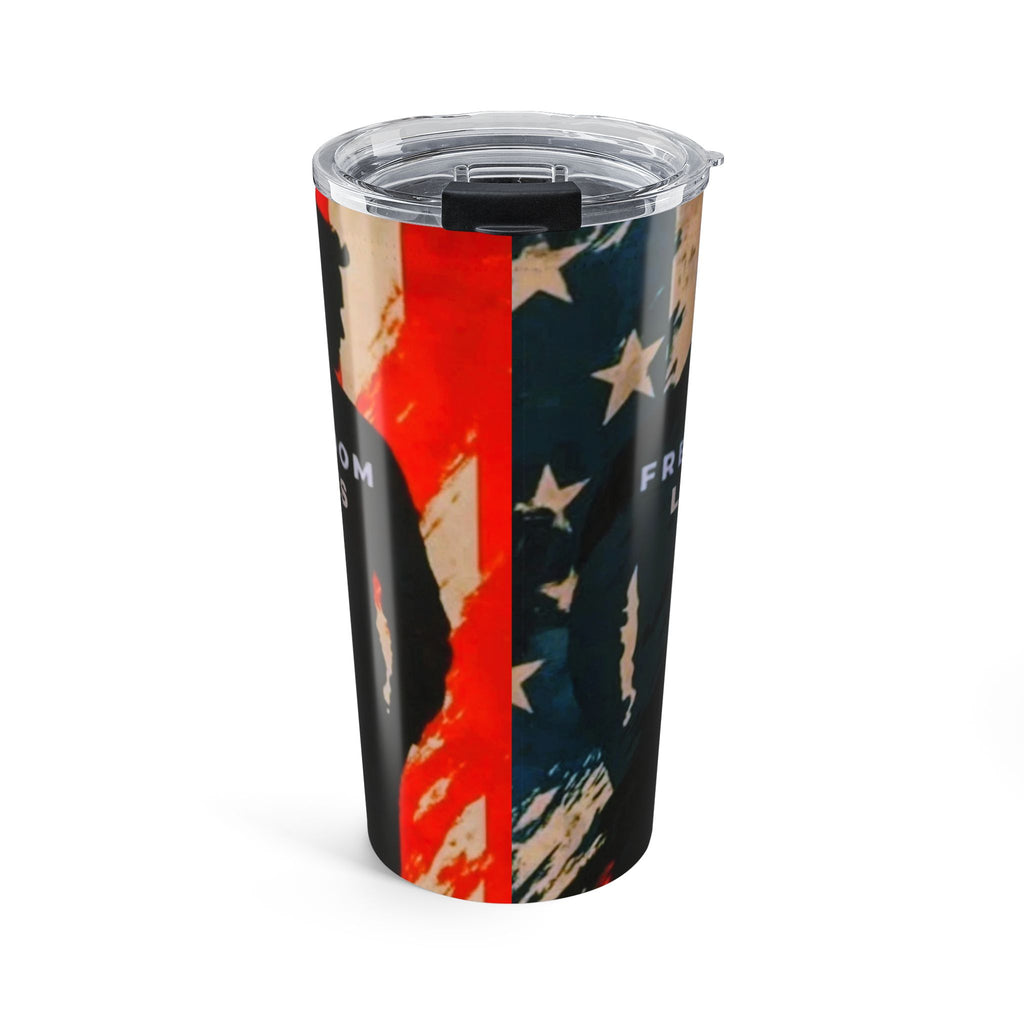 Patriotic Tumbler 20oz - Freedom Lives On, Travel Mug, Drinkware, USA Pride, Gift for Veterans, Red, White, Blue