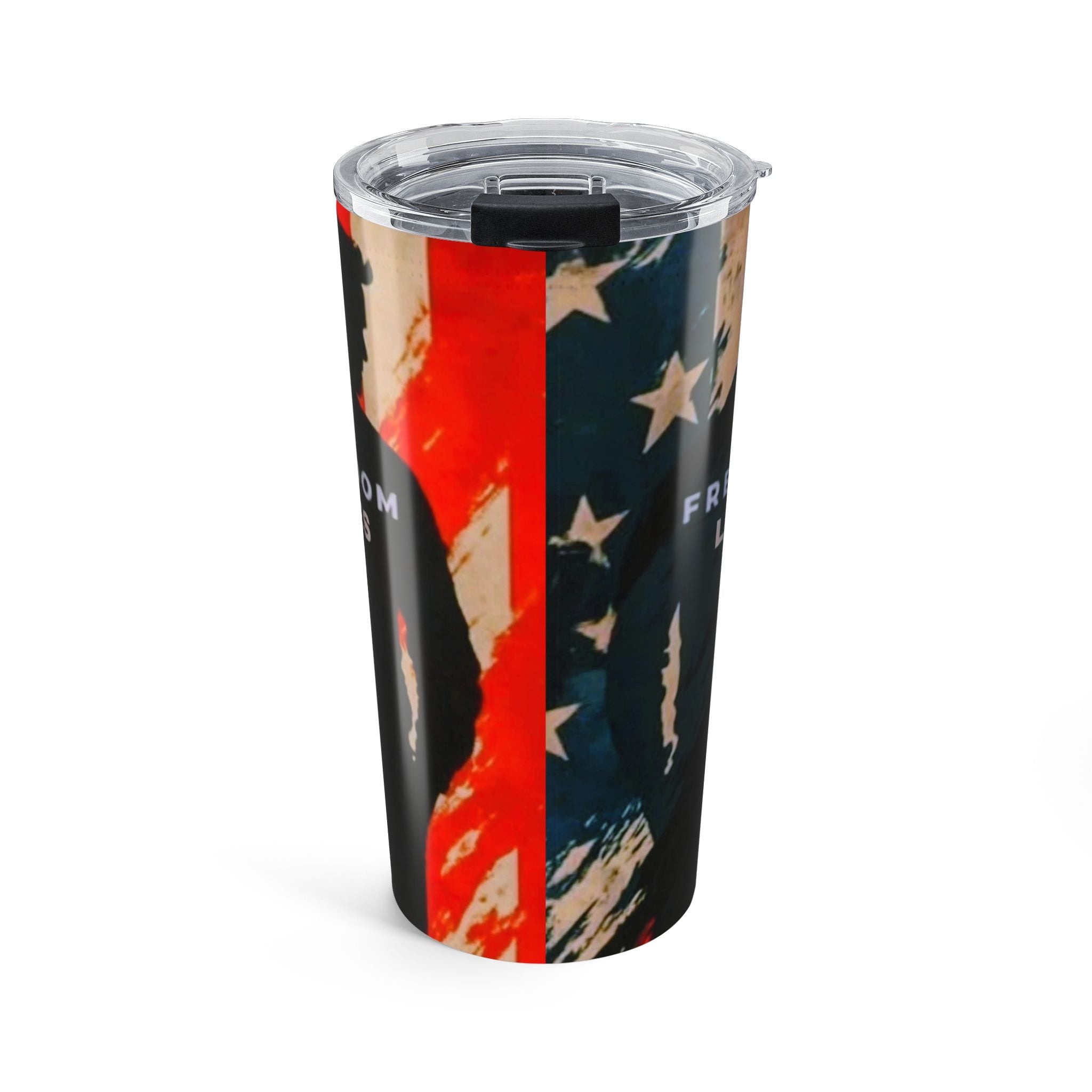 Patriotic Tumbler 20oz - Freedom Lives On, Travel Mug, Drinkware, USA Pride, Gift for Veterans, Red, White, Blue
