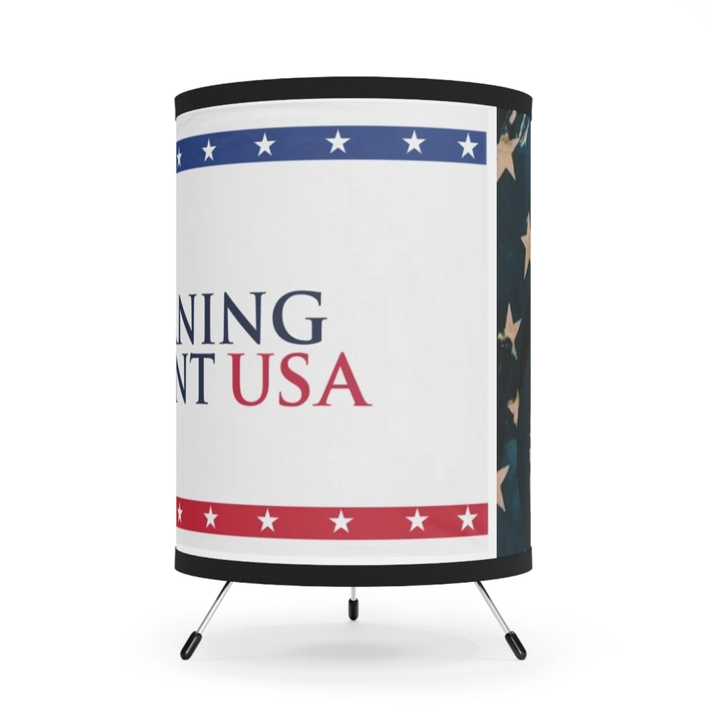 Patriotic Tripod Lamp, American Home Decor, USA Theme Lighting, Ideal Gift for Holidays, Stylish Shade Design