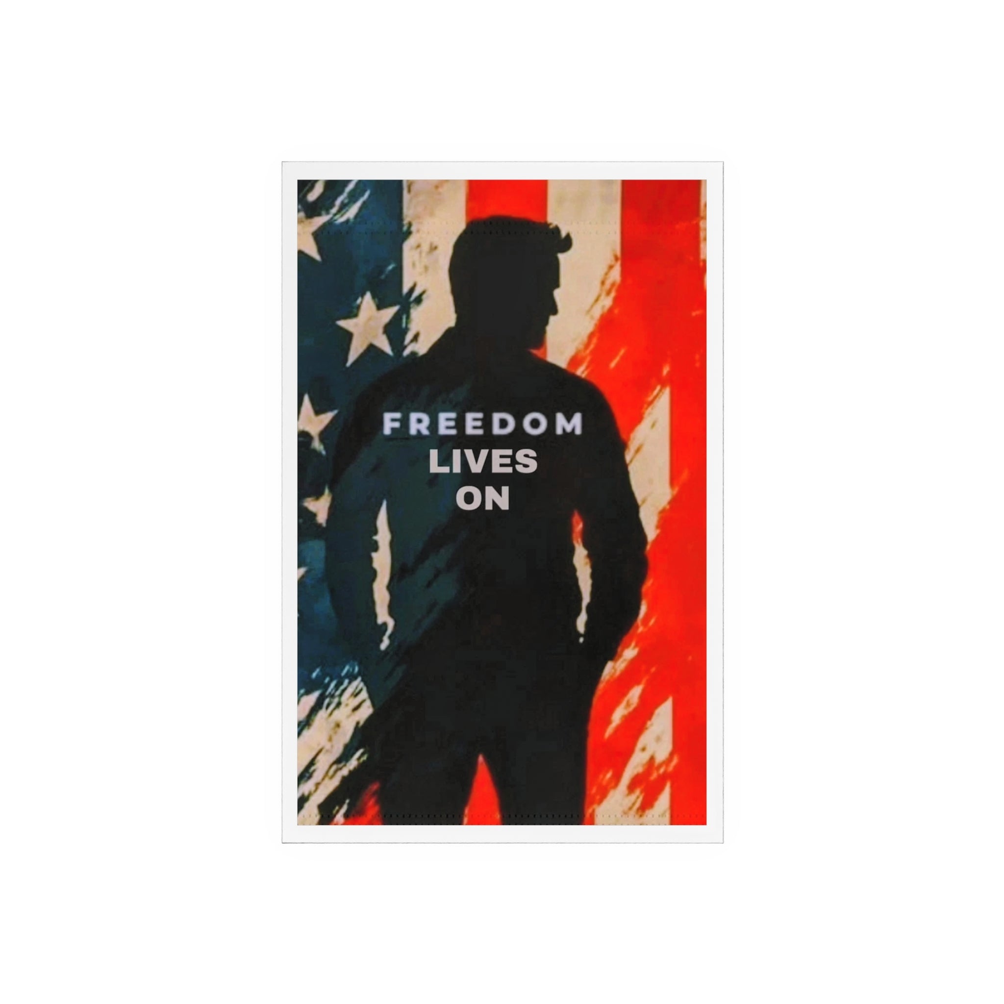 Patriotic Acrylic Sign, Freedom Lives On Decor, Independence Day Gift, Memorial Day Display, Rustic Home Accent